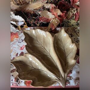 Vintage Ceramic Leaf Serving Platter